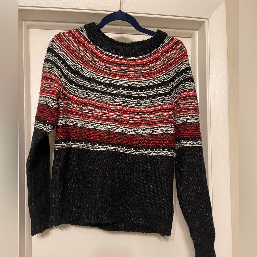 Abercrombie and Fitch sweater. Red, black, and white